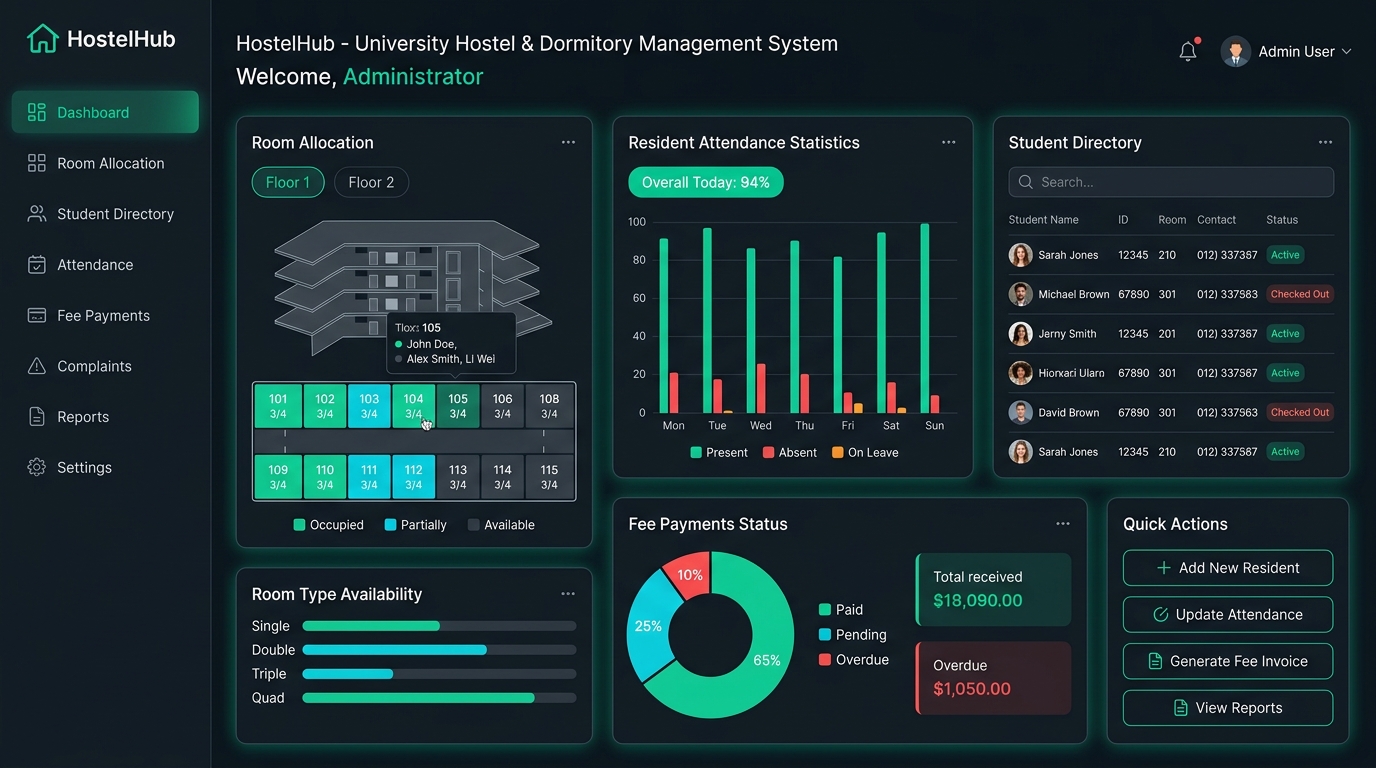 HostelEase Administration Portal
